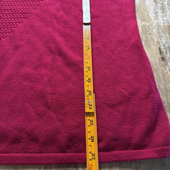 White House Black Market Red Cowl Neck Cotton Blend Texture Holiday Sweater XL - Picture 6 of 6